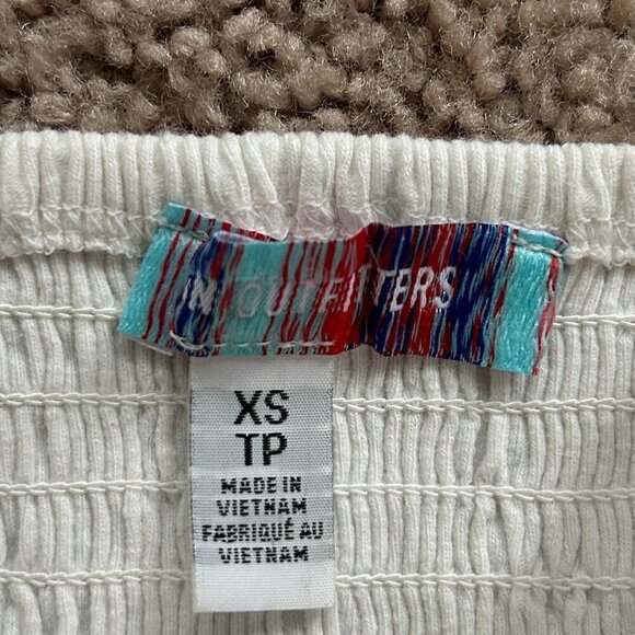 Urban Outfitters Rozi Puff Sleeve Front Tie White Blouse Size XS - Picture 7 of 11